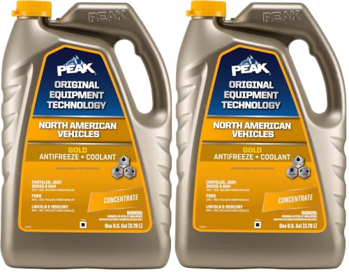 PEAK OET Extended Life Gold Concentrate Antifreeze/Coolant for North American Vehicles, 1 Gal. (Pack of 2) - size: Concentrate (Pack of 2)