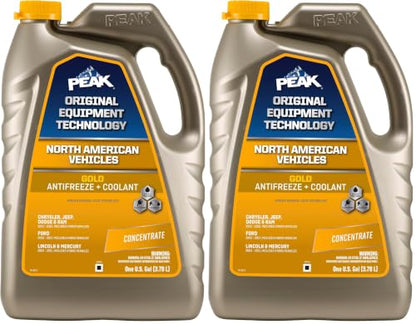 PEAK OET Extended Life Gold Concentrate Antifreeze/Coolant for North American Vehicles, 1 Gal. (Pack of 2) - size: Concentrate (Pack of 2)