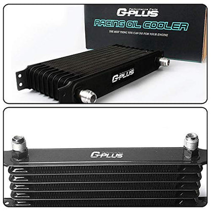 G-PLUS Engine Oil Cooler Kit 7 Row AN10 Compatible with 2006-2012 BMW Mini Cooper S Turbo R56 - color: black/7 row, size: Separation Style