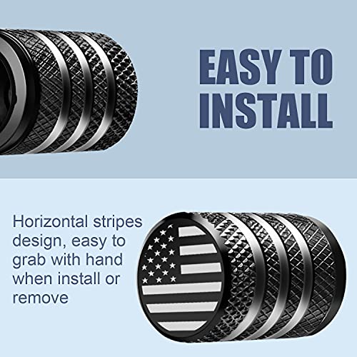 DECURCAR Tire Valve Stem Caps 12 Pack American Flag - Black - color: Black, size: American Flag