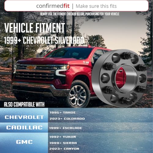 Wheel Accessories Parts 2 Pcs Hub Centric Wheel Spacers Adapters 6x5.5 6x139.7mm 2.00 Inch Thick 78.1mm Hub M14x1.5 14x1.5 Thread Stud Fits Chevy Silverado 1500 Suburban Tahoe ｜ GMC Sierra 1500 Yukon - size: 2" (2 Pack), style: Silverado Sierra 1500 (Hub