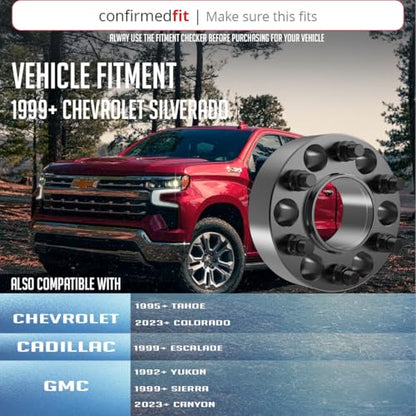 Wheel Accessories Parts 4 Pcs Hub Centric Wheel Spacers Adapters 6x5.5 6x139.7mm 2.00 Inch Thick 78.1mm Hub M14x1.5 14x1.5 Thread Stud Fits Chevy Silverado 1500 Suburban Tahoe ｜ GMC Sierra 1500 Yukon - size: 2" (4 Pack), style: Silverado Sierra 1500 (Hub