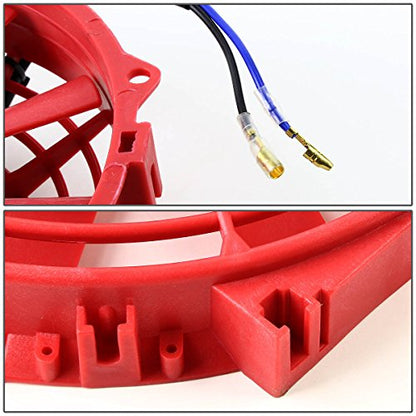 Auto Dynasty 10" Universal 12V Electric Radiator Cooling Fan Kit, Red - color: Red, size: 10 Inch Diameter