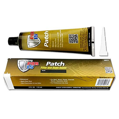 POR-15 Patch - Black 4 oz - Filler & Seam Sealer | Ultimate Filler Adhesive | Patches Holes, Cracks in Steel, Wood, and Some Plastics | Strengthen Weakened Metal - color: Black