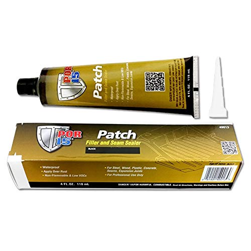 POR-15 Patch - Black 4 oz - Filler & Seam Sealer | Ultimate Filler Adhesive | Patches Holes, Cracks in Steel, Wood, and Some Plastics | Strengthen Weakened Metal - color: Black