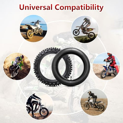 2.50-10 4PR TT 33J Off Road Mini Dirt Bike Front/Rear Tire and Inner Tube Compatible with 2.5-10 Off Road Dirt Bike Pit Bike/Motorcycle Tire (P-279)