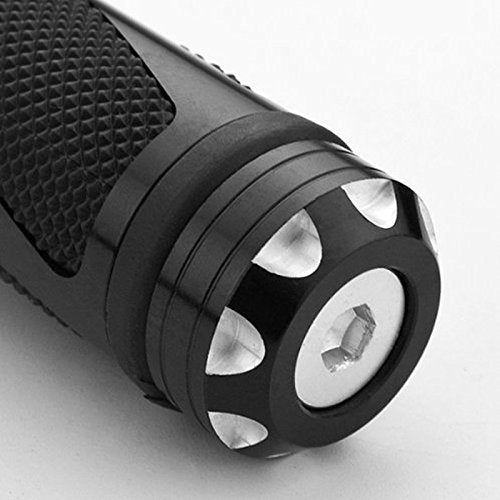 7/8" Aluminum Rubber Gel Hand Grips for Motorcycle Sports Bikes Handlebar - color: Black