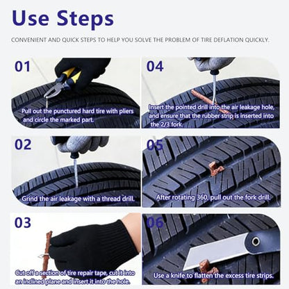 Tire Plug Kit, 60PCS Tire Plugs Heavy Duty with T-Handle