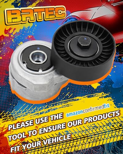 BRTEC 38114 Belt Tensioner with Pulley for 1992-2008 Ford Ranger - size: YF1Z6B209AA