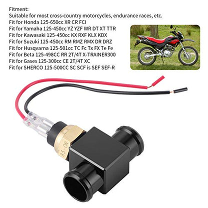 KIMISS Thermostat Water Temperature Switch Radiator Coolant Fan Temp Sensor for Motorcycle ATV Off Road Vehicle (Black)