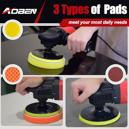 AOBEN Car Buffer Polisher,Rotary polisher,1600W Car Polisher Waxer with 6 Variable Speed,4 Polishing Pads,Detachable Handle for Car Polishing and Waxing - size: AT3501-D1