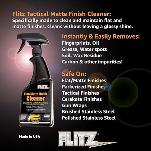 FLITZ Flat Matte Finish Cleaner - 8oz Bottle of USA-Made Vinyl Wrap Spray to Easily Remove Grease, Wax, Dust, & More - Quick Drying Matte Paint Cleaner - Ideal for Cars, Motorcycles - size: 8 Fl Oz (Pack of 1)