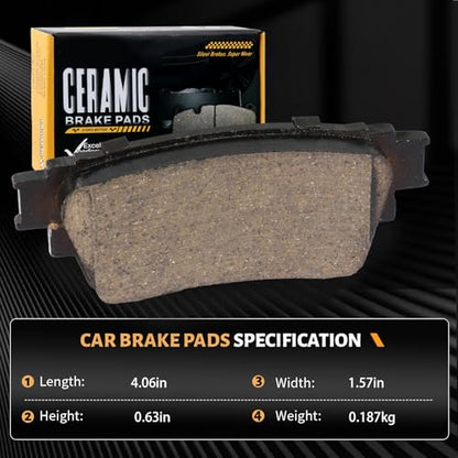 D2135 Rear Ceramic Brake Pads Kit Fit For Mitsubishi Outlander 2017-2020, For Eclipse Cross 2018-2020, For Outlander PHEV 2018-2022 - size: HZ2135
