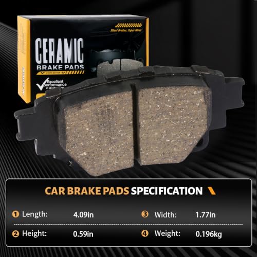 D2183 Rear Ceramic Brake Pads Kit Fit For Toyota Corolla 2019 [2.0L], For Toyota Corolla 2020-2024 - style: HZ2183