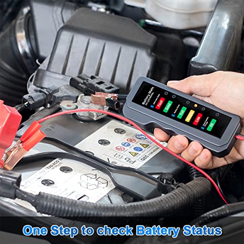12V Car Battery Tester, BM310 Automotive Digital Alternator Charging System Analyzer with LED Indication, Check Vehicle Battery Condition Detector, Universal for Car, Motorcycle, Truck