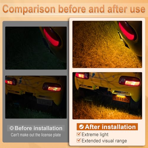 LivTee License Plate Light, Extremely Bright LED License Plate Lights Assembly for Trailer UTV ATV Truck RV Boat, Amber - color: Amber
