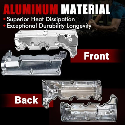 MITZONE Aluminum Valve Cover Set Compatible with 2001 2002 2003 2004 2005 Ford Explorer Sport Ranger Mercury Mountaineer 4.0L 1L2Z6582CA 4L5Z6582JA - size: 2002-2003 Ford (Pair)