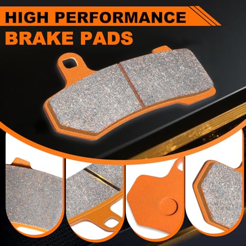 High-Performance Motorcycle Brake Pads - Carbon Fiber, Low Noise, Compatible with Harley Davidson 2008-2011 Dyna Fatboy Heritage Softail Classic Custom Rocker C Night Train FA457F FA458R