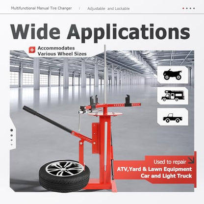 ECOTRIC Multifunctional Manual Tire Changer for 4" to 16.5" Tires