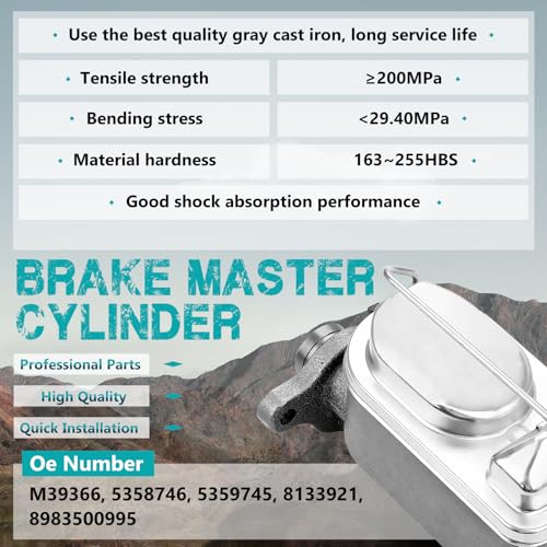 5358746 Brake Master Cylinder with Reservoir and Cap Compatible with Jeep Vehicles - CJ5 1978-1983, CJ7 1978-1986, Scrambler 1981-1985, Replaces M39366, 5359745, 8133921, 8983500995 - size: M39366