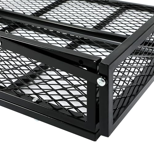 KUAFU Rear Cargo Basket Universal ATV UTV Black Steel Storage Rack Rear - size: Rear