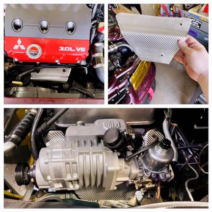 Embossed Aluminum Heat Shield Automotive 12'' x 20'' High Temperature Thermal Barrier Exhaust Electrical For Cars/Turbo Manifold - size: 12 inch W x 20 inch L