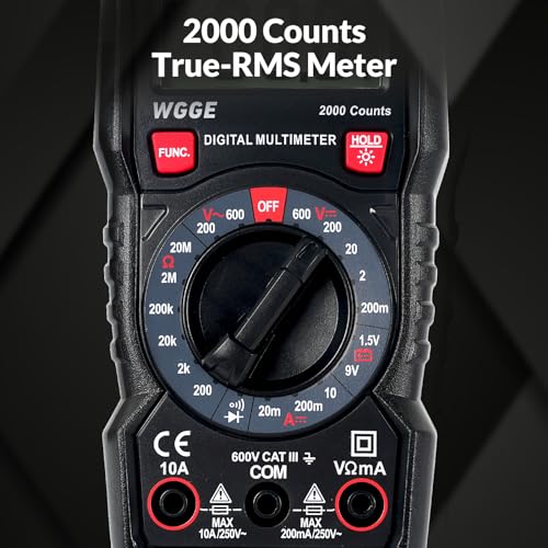 Digital Multimeter, 2000 Counts, CAT III 600V, AC/DC Voltage and DC Current