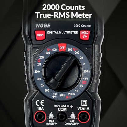 Digital Multimeter, 2000 Counts, CAT III 600V, AC/DC Voltage and DC Current