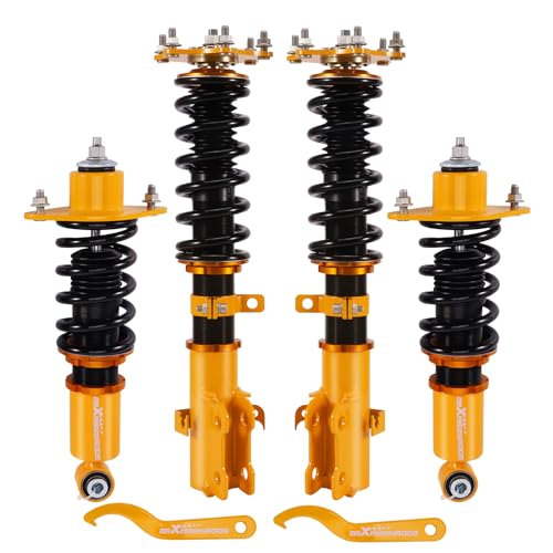 maXpeedingrods Coilovers for Honda CR-V 2007-2011, Height Adjustable Full Coilovers Suspension Kit, Preset Damping Lowering Kit Gold