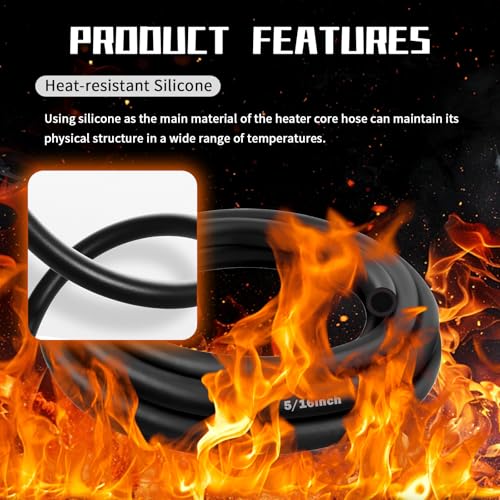 10Ft 5/16" Heater Hose,Flexible Heater Coolant Hose with ID 8mm & OD 14mm - color: 5/16inch*10ft