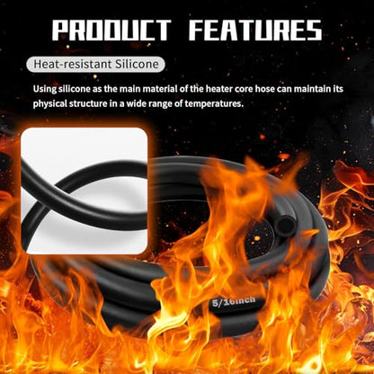 10Ft 5/16" Heater Hose,Flexible Heater Coolant Hose with ID 8mm & OD 14mm - color: 5/16inch*10ft
