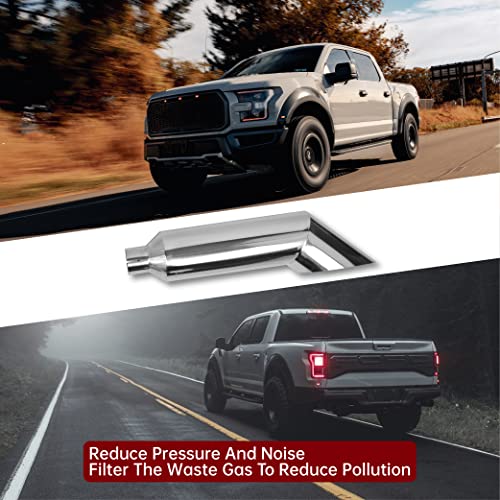 5 Inch Inlet 8 Inch Outlet Polished Stainless Steel Miter Angle Cut Diesel Smoker Exhaust Stack Tip Diesel Exhaust Tip(Stack Smokers 5" ID Inlet 36" Long) - size: 5‘’Inlet 8‘’Outlet-Silver