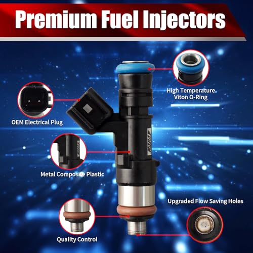 Set of 4 Fuel Injectors 4892844AA FJ1135 Replacement - size: FJ1135