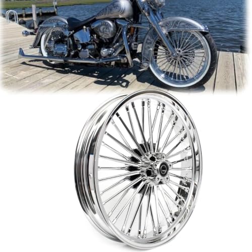 TOFR 21x3.5 Fat Spoke Chrome Front Wheel For Harley Softail Choppers - color: Chrome, size: Front:21x3.5
