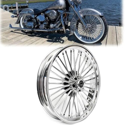 TOFR 21x3.5 Fat Spoke Chrome Front Wheel For Harley Softail Choppers - color: Chrome, size: Front:21x3.5