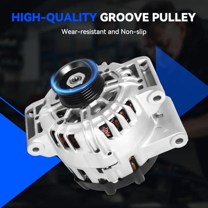 11459N Alternator Compatible with 2010-2017 Chevy Equinox L4 2.4L, 2010-2017 GMC Terrain, 2012 2015-2017 Buick Regal, 120A 5-Groove Pulley, Replace# 13500315, 13588328 - size: 11459N