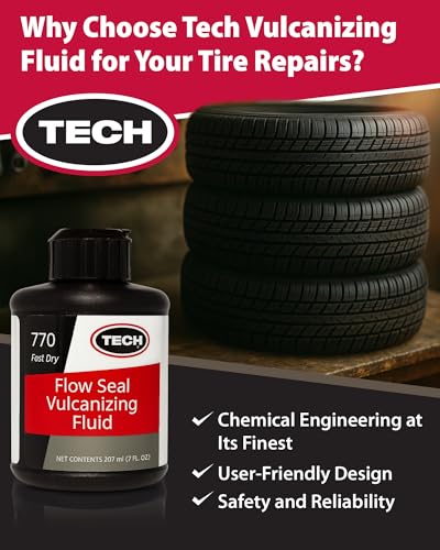 TECH Flow-Seal Tire Repair Cement, Fast-Drying Vulcanizing Fluid, 7oz