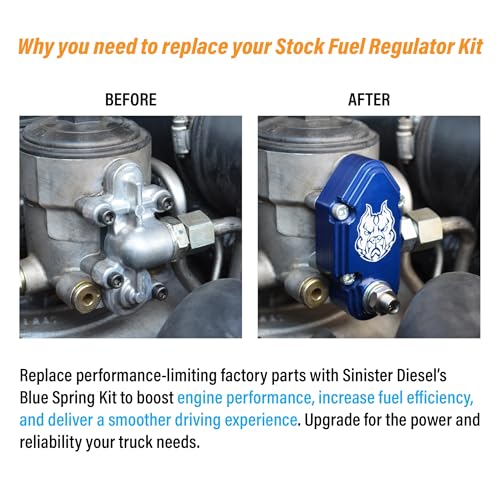 Sinister Diesel Blue Spring Kit with Adjustable Billet Spring Housing - Fuel Regulator Kit - Ford Blue Spring Kit 6.0 Powerstroke – Fast Install For 2003-2007 Ford Powerstroke 6.0L