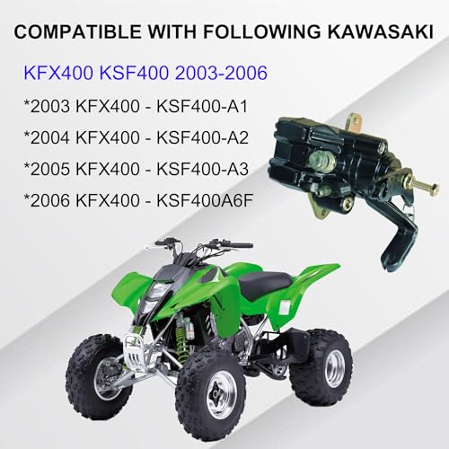 Rear Brake Caliper Assembly Compatible with Kawasaki ATV KFX400 KSF400 2003-2006 with Parking Brake Repl # 43080-S005 43080-S004
