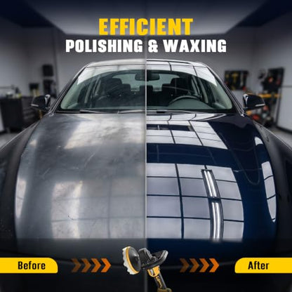 Rotary Buffer Polisher Kit 7 Inch/6 Inch for Dewalt 20V Battery (Tool Only) - color: Yellow