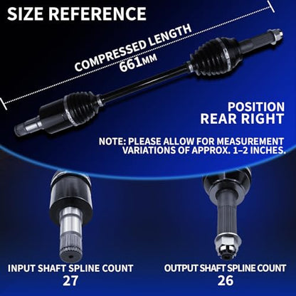 2PCS Rear Right CV Axle Shaft Assembly, Premium CV Joint