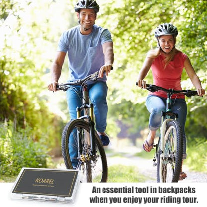 Bike Tire Repair Kit - Bycicle Inner Tube Puncture Patch Kits with 32PCS Vulcanizing Patches,Metal Rasp, for Motorcycle BMX Cycling MTB Road Mountain Bicycle