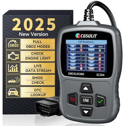 CGSULIT OBD2 Scanner SC204 Code Reader, I/M Readiness, Check Engine Light - color: SC204 Code Reader-Grey