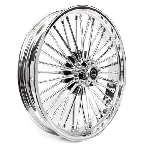 TOFR 21x3.5 16x3.5 Chrome Fat Spoke Wheels For Harley Softail Models 00-22 - color: Chrome, size: Front:21x3.5 Rear:16x3.5