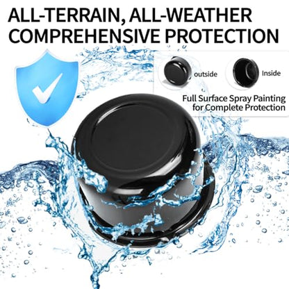 4Pcs 3.16" OD 2.25" H Aluminum Trailer Wheel Center Caps for Rim - color: Gloss Black, size: 3.16" OD 2.25" H