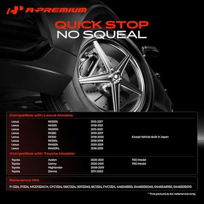 A-Premium Front Ceramic Brake Pads Compatible with Toyota & Lexus - style: Front - P1324