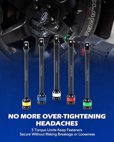 OMT Torque Limiting Extension Bar Set 5pcs 1/2" Drive Torque Sticks - size: 5 PCS