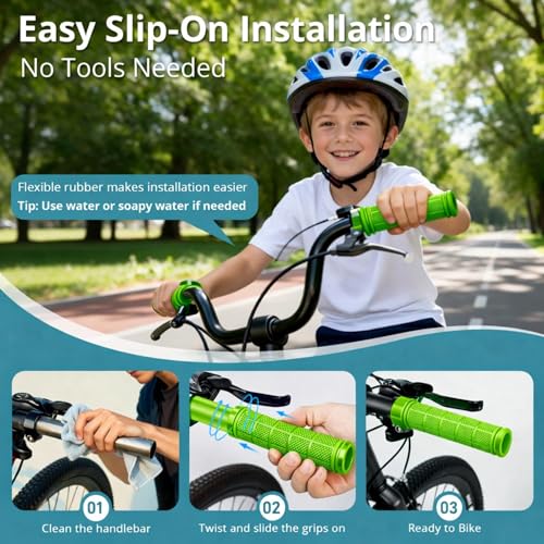 CHUNZEXI 4 PCS Rubber Bike Handlebar Grips - color: Green