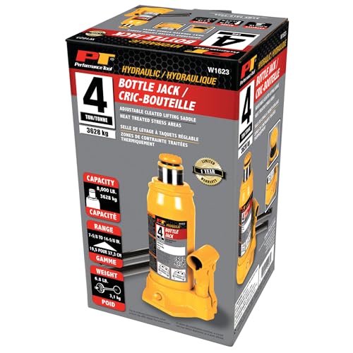 Performance Tool W1623 4-Ton (8,000 lbs.) Heavy Duty Hydraulic Bottle Jack - size: 4-Ton - Standard