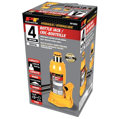 Performance Tool W1623 4-Ton (8,000 lbs.) Heavy Duty Hydraulic Bottle Jack - size: 4-Ton - Standard